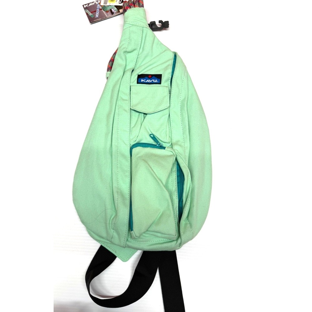 KAVU Rope Sling‎ Backpack MINT GREEN Canvas Crossbody Hiking Travel Bag NWTS